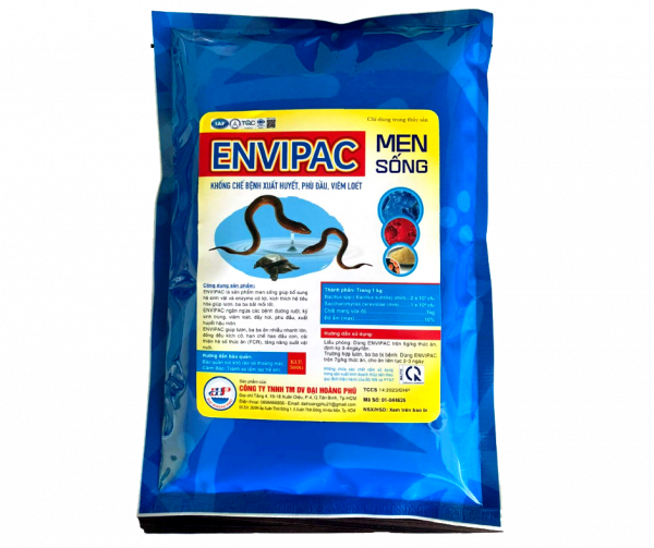 ENVIPAC - men sống khống chế bệnh xuất huyết, phù đầu, viêm loét trên lươn