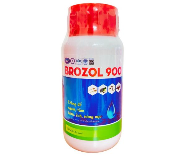 BROZOL 900 dùng để ngâm, tắm, lươn, ếch, nòng nọc